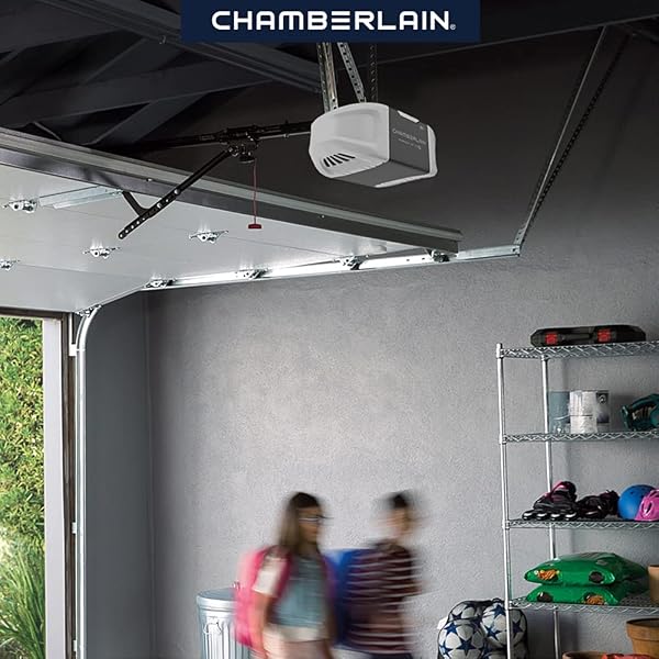 CHAMBERLAIN B2401 SMART QUIET BELT DRIVE GARAGE DOOR OPENER, GRAY
