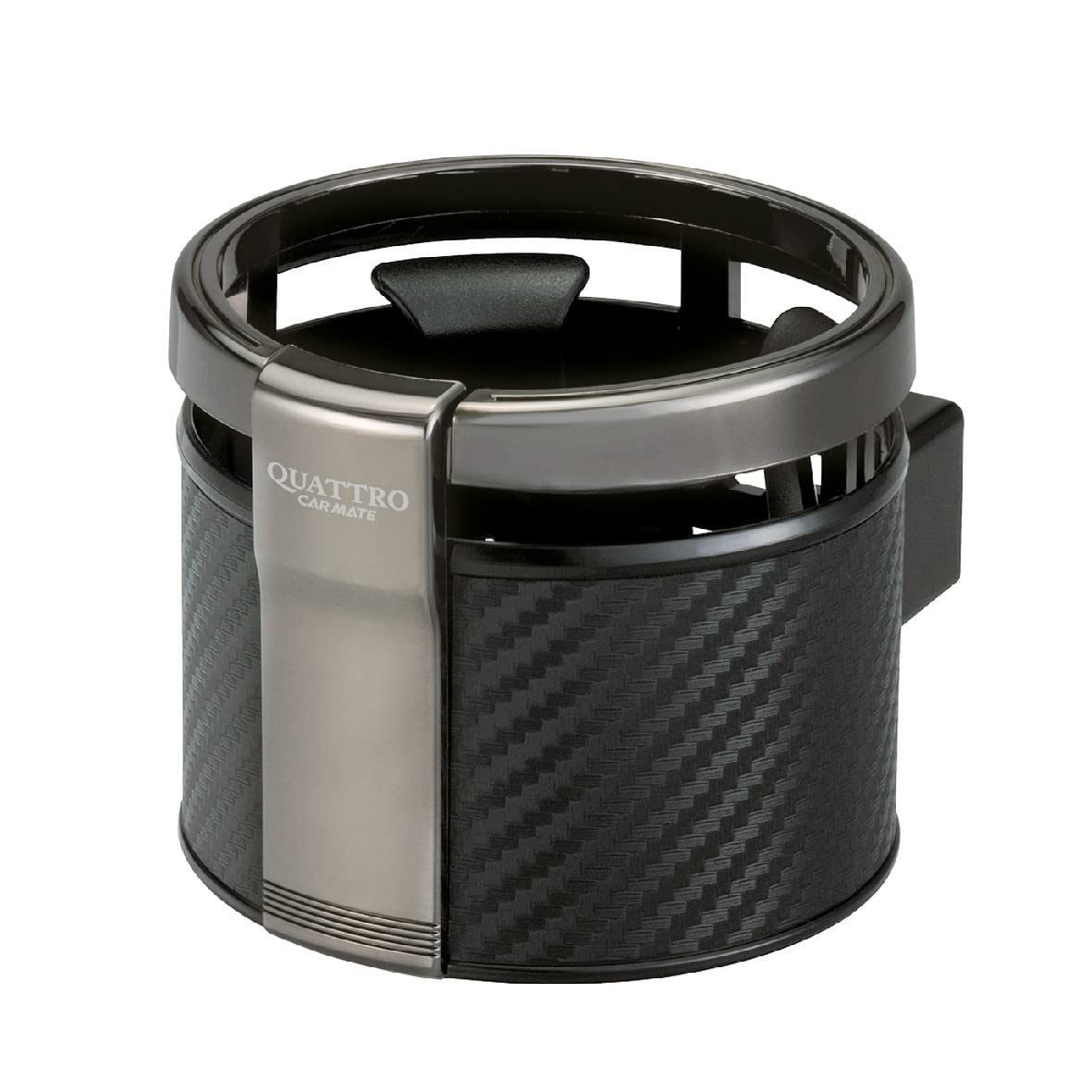 カーメイト 車用 ドリンクホルダー クワトロ カーボン調 ブラックメッキ DZ265 H80×W84×D95(mm)商品画像