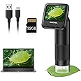 APEXEL 800X Handheld Digital Microscope with 2” LCD Screen, Pocket Portable Microscope for Kids with Adjustable LED Lights, Coins Microscopes Magnifier Camera, USB to PC Including 32G SD Card