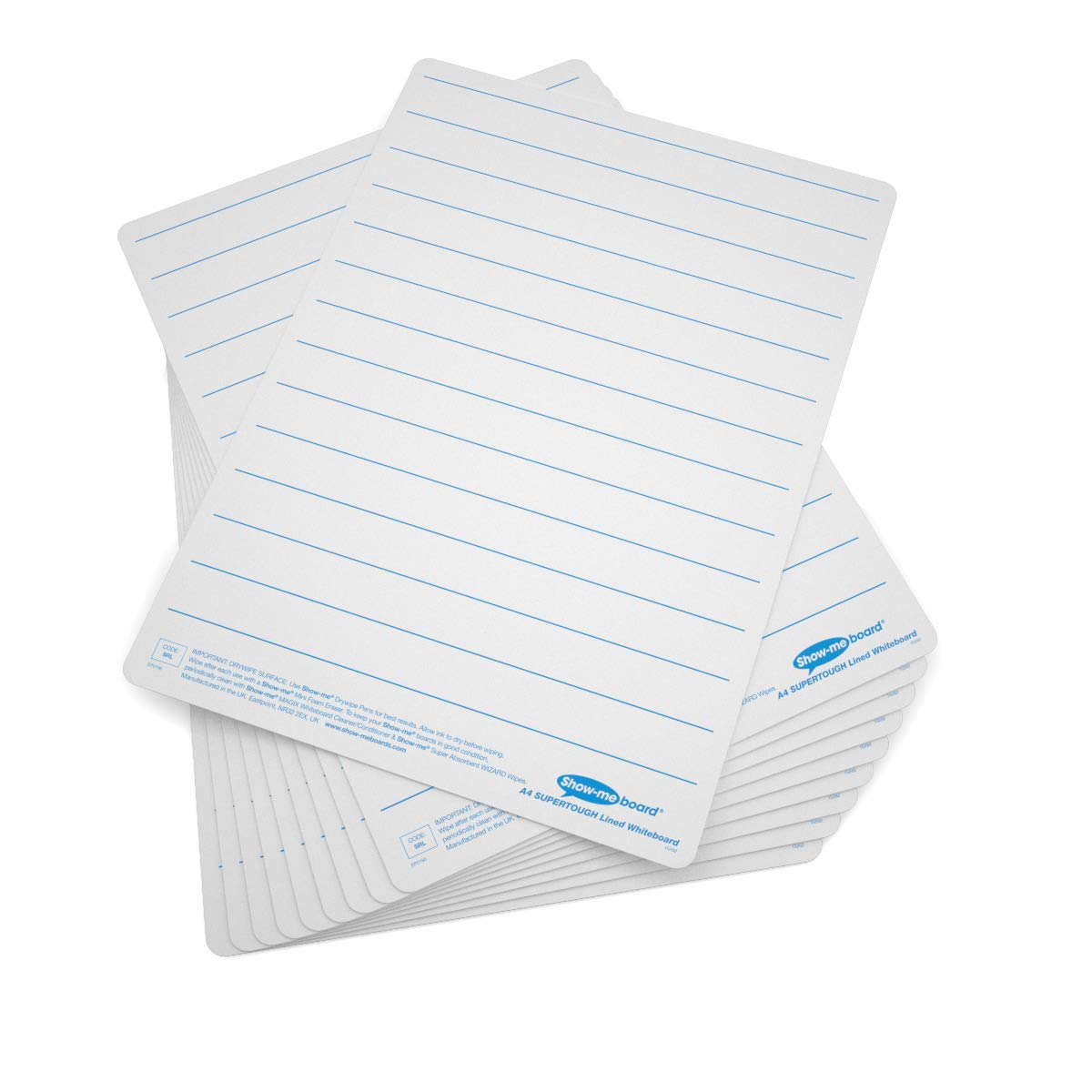 Show-me A4 Supertough Lined Drywipe Board 10-Pieces SRL10