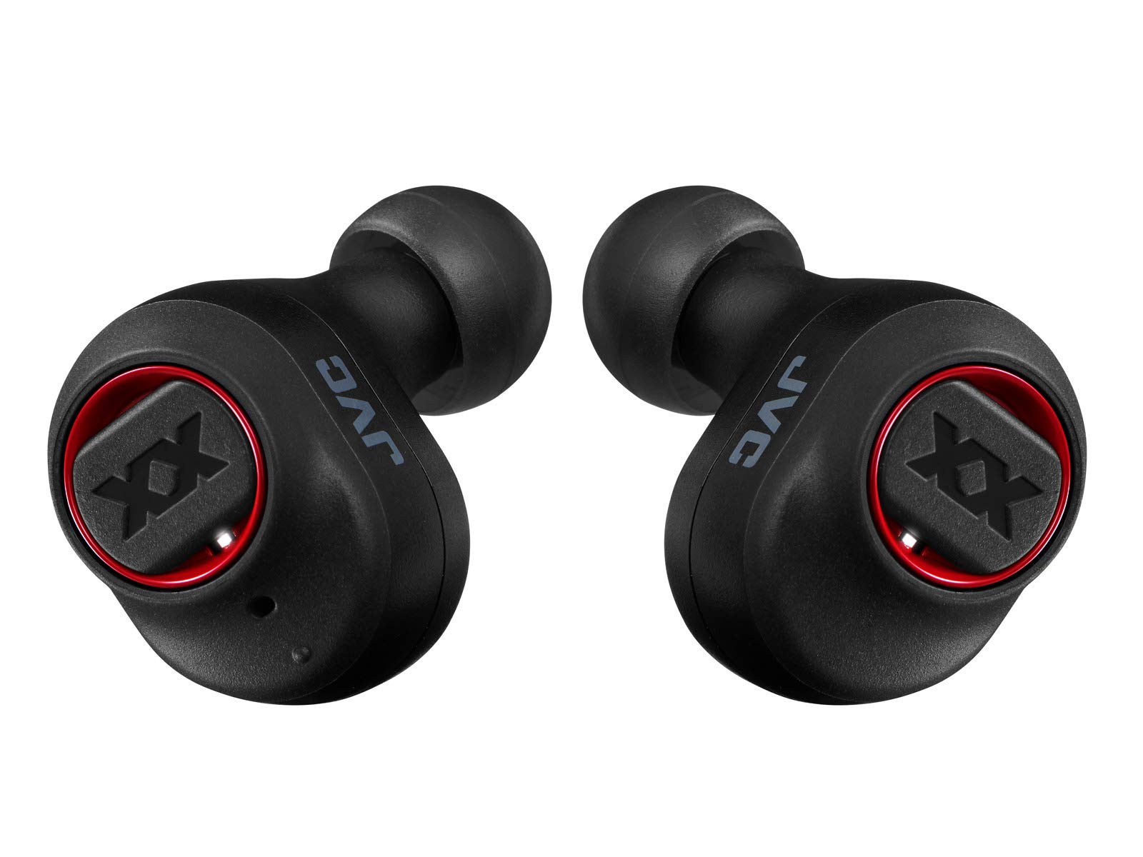 JVC HA-XC50T-B XX True Wireless Earbuds Headphones, Long Battery Life (up to 24 Hours), Extreme Deep Bass with Special Tuning, Dust Proof and Water Jet Proof (IPX55), Shock Proof (Black Red)