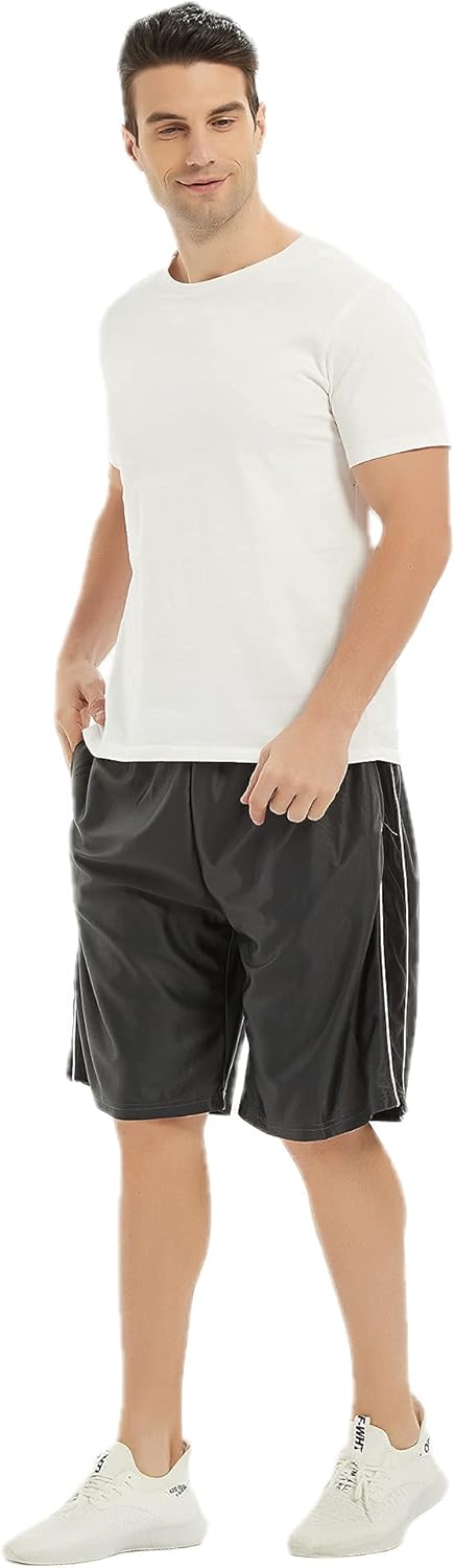 PTSports Men's 11'' Cool Basketball Shorts with Pockets Long Gym Athletic Shorts Running Quick-Dry Drawstring: Clothing