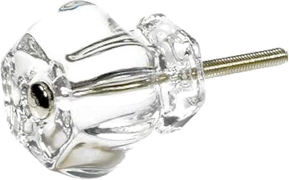 Vanity Cabinet Knobs Dresser Glass Pulls Cheap Drawer Handles 8 Pack T69vmdl 1 25 Clear Hexagon Knob With Polished Nickel Hardware Romantic Decor More Amazon Com