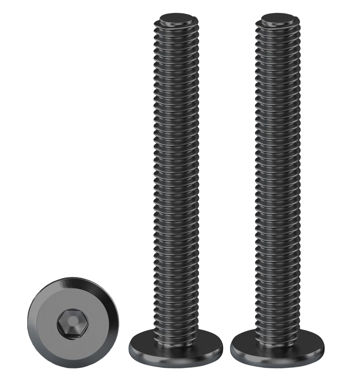 Drenky M5 X 45mm Black Stainless Steel Flat Head Hex Bolts, Pack of 20 — image 1