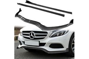 W-POWER Q1-TECH, 9PCS Front Bumper Lip & Side Skirt Extensions Diffuser Compatible with 2015-2018 Mercedes-Benz W205 C-Class C180 C200 C300 C350e, Front Lip Spoiler Body Splitter ABS (Painted Carbon)