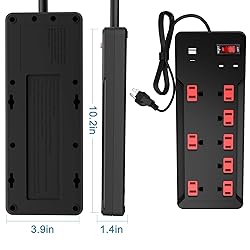 ETL Listed Power Strip Surge Protector, 8 Outlets