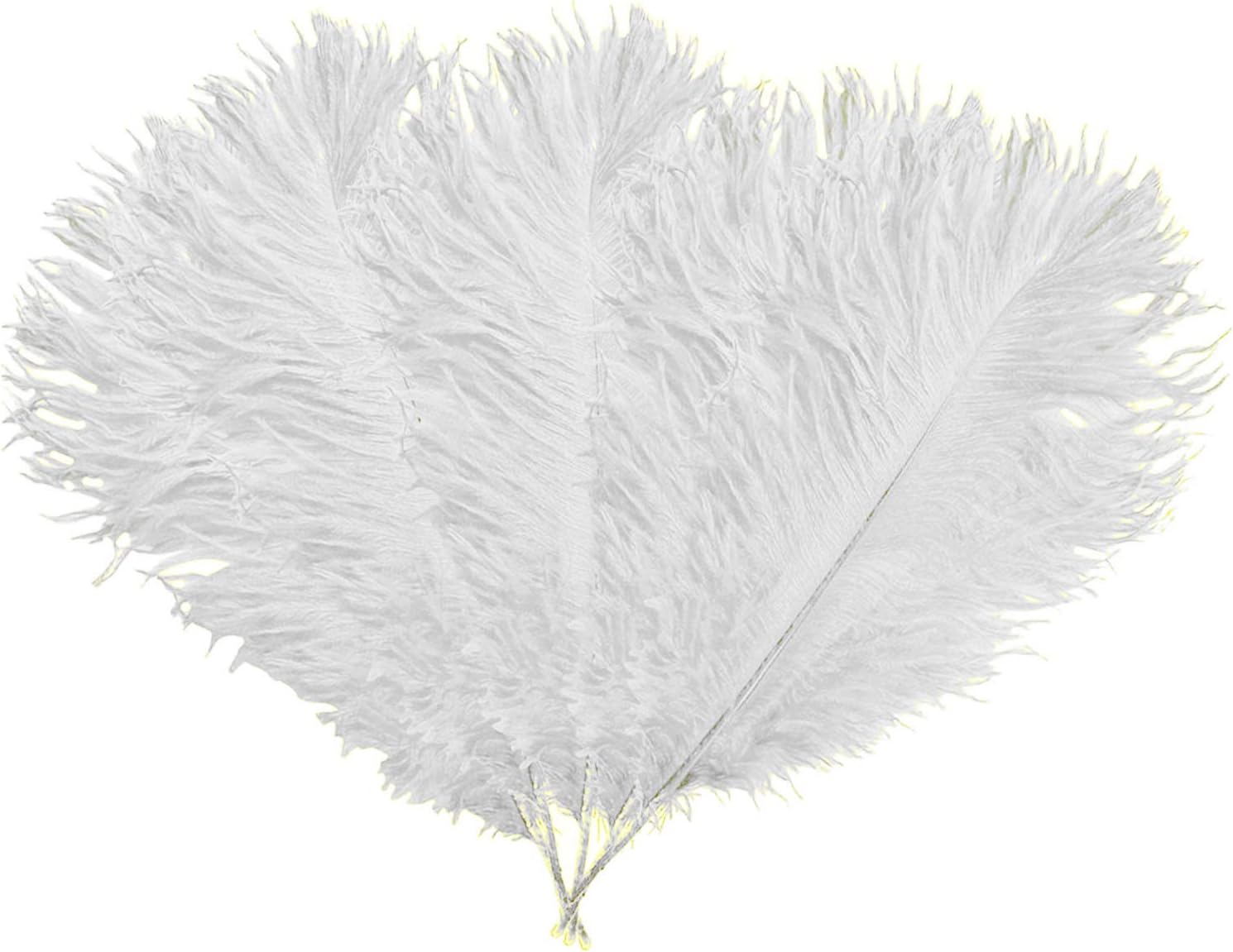 WedDecor White Natural Ostrich Feathers 14-16" (35-40cm) Long for Wedding Centerpieces Home, Decorating Costumes - Image 3