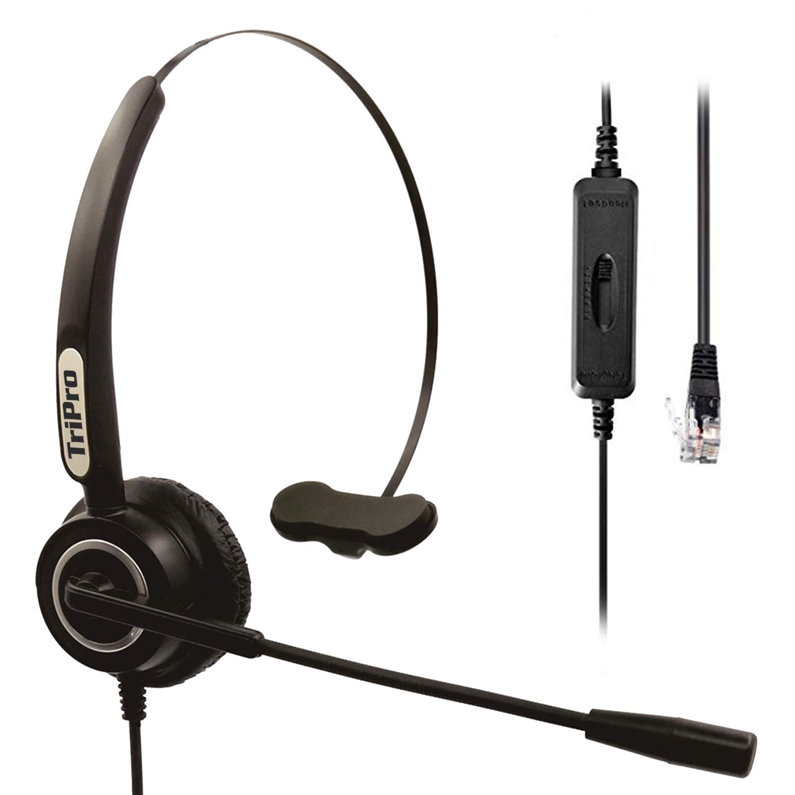 TRIPROC Monaural 4 Pin RJ9 Telephone Headset For Landline Phones