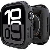 elkson Compatible with Apple Watch 46mm Bumper Case, Quattro Series Rugged Case for Apple Watch and iWatch Series 11 10, Military Grade Durable Protective Cover, Flexible Shock Proof, Black