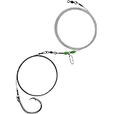 End Game Tackle 15' Shark Rig with Mustad Circle Hook - Braided Line, Black, 15' Total Length, 5' Bite Section, 10' 400lb Leader