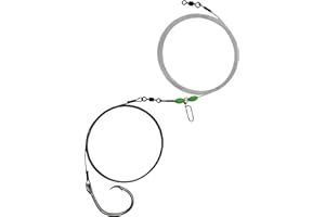 END GAME TACKLE COMPANY End Game Tackle 15' Shark Rig with Mustad Circle Hook - Braided Line, Black, 15' Total Length, 5' Bite Section, 10' 400lb Leader