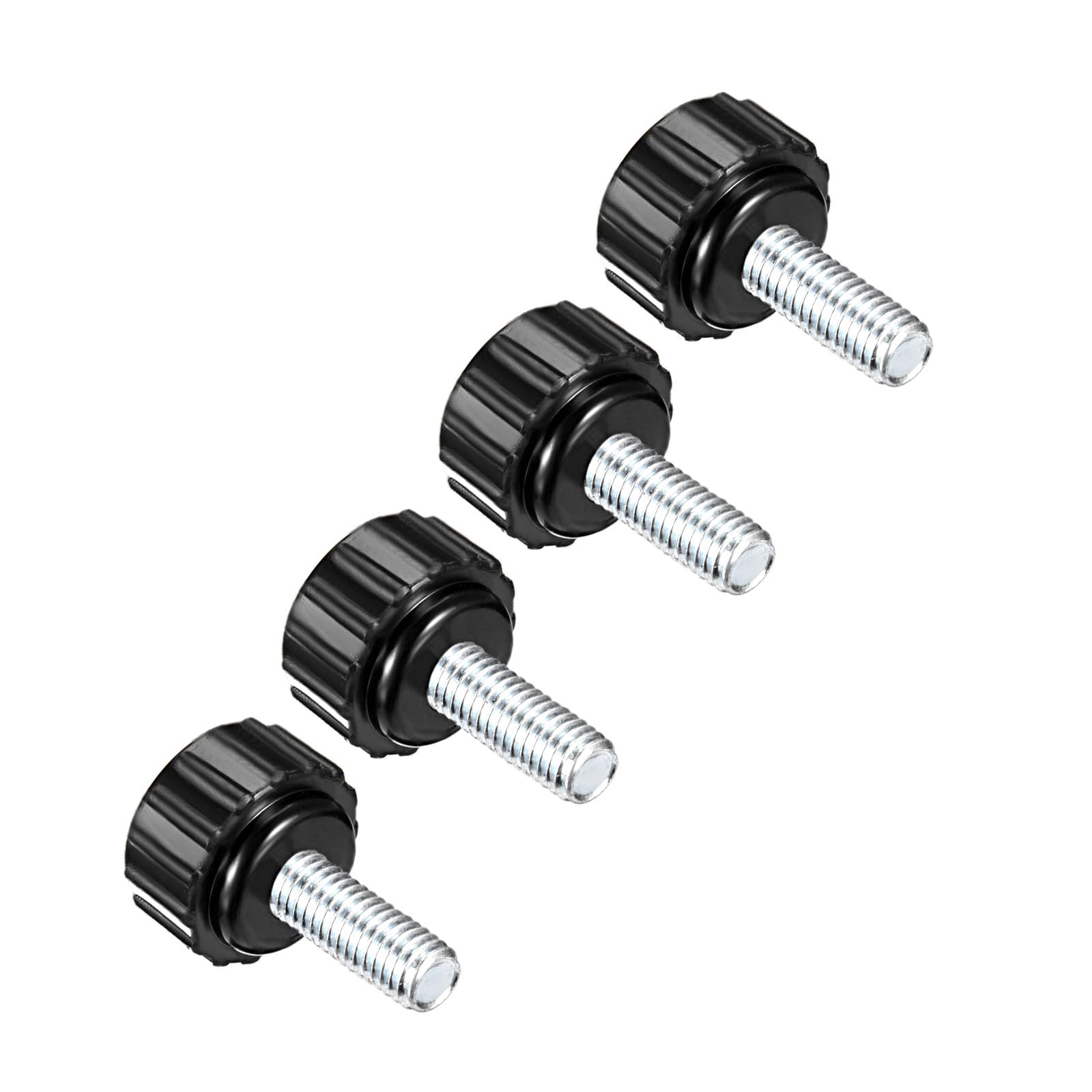 CoCud Knurled Clamping Knobs, M5 x 15mm Male Thread 16mm Head, Thermoset Plastic Thumb Screw Grip Bolt Knobs Black - (Applications: for Lathe Machinery), 4-Pieces