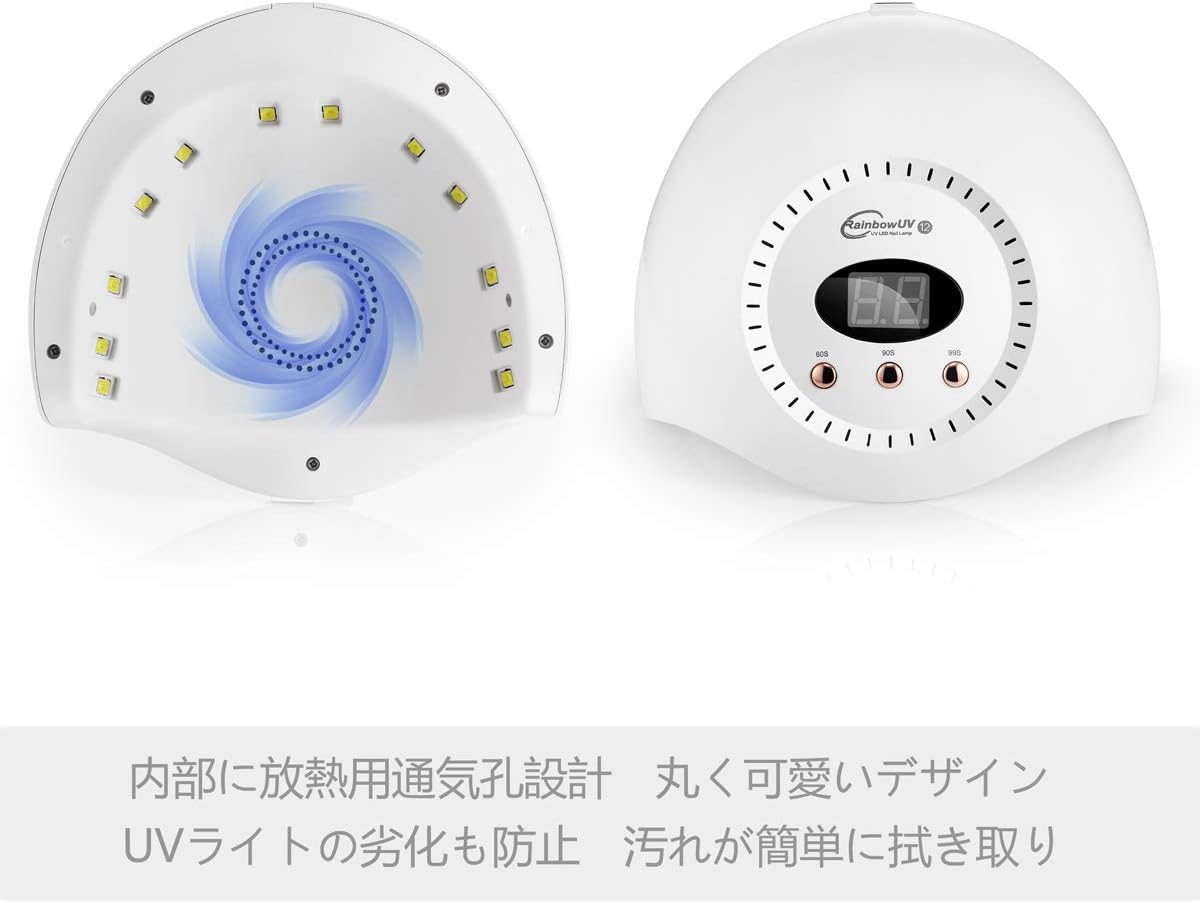 Amazon ネイルライト 硬化用uvライト ジェルネイルライト Uvレジン ライト レジン用紫外線ライト マニキュア専用 ネイルドライヤー 24w ハイパワー 高速硬化 3段階タイマー付き 180度全範囲度照射 速乾性 センサー機能 液晶画面付き Usb付き 日本語説明書 Yeenor