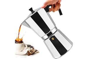 Vaolvpant 12 Cup Aluminum Moka Pot Classic Stovetop Espresso Coffee Maker 600ml 20oz Coffeemaker Percolator Mocha Pot Greca Coffee Maker Cafe Makers for Italian and Cuban Café Brewing Silver