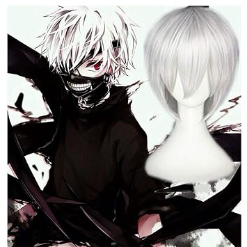 Amazon Com Wigm Anime Cos Wig Tokyo Ghoul Silver White Men Short