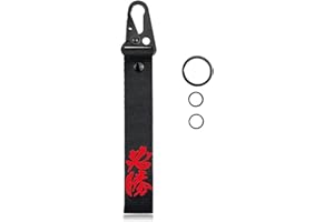 Dsycar Victory Keychain - Carabiner Key Ring Clip, Scratch Resistant Stainless Steel Keychain Organizer for Car/Key Finder, Unisex Red & Black