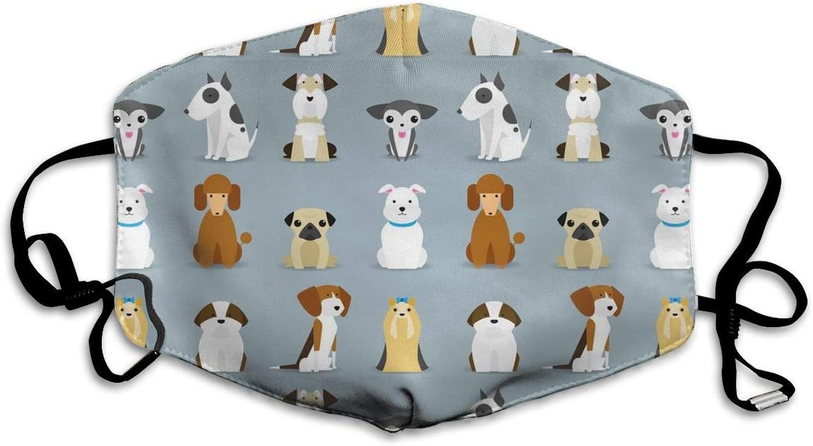 Xingcnn Facial Decoration Pet Dogs Printed Decoration Washable and Reusable Safety Respirator with Adjustable Ear Loops for Man and Women