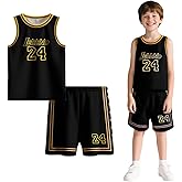 Kusouku Kids Basketball Jersery Boys Sports Athletic Practice Outfits 7-12 Years