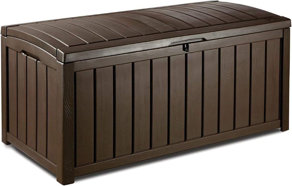 Keter Glenwood 390L Outdoor Storage Box Brown 60% Recycled All Weather