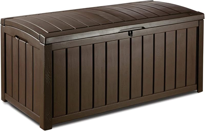 Keter Glenwood 390L Outdoor Storage Box Brown 60% Recycled All Weather