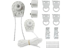 GENERIC 2 Set Roller Shade Accessory Set, Roller Blinds Connector Shades Clutch for 1.1"(28mm) Tube Fitting Parts Repair Kit Complete with Child Safty P-Clips and Transparent Handle