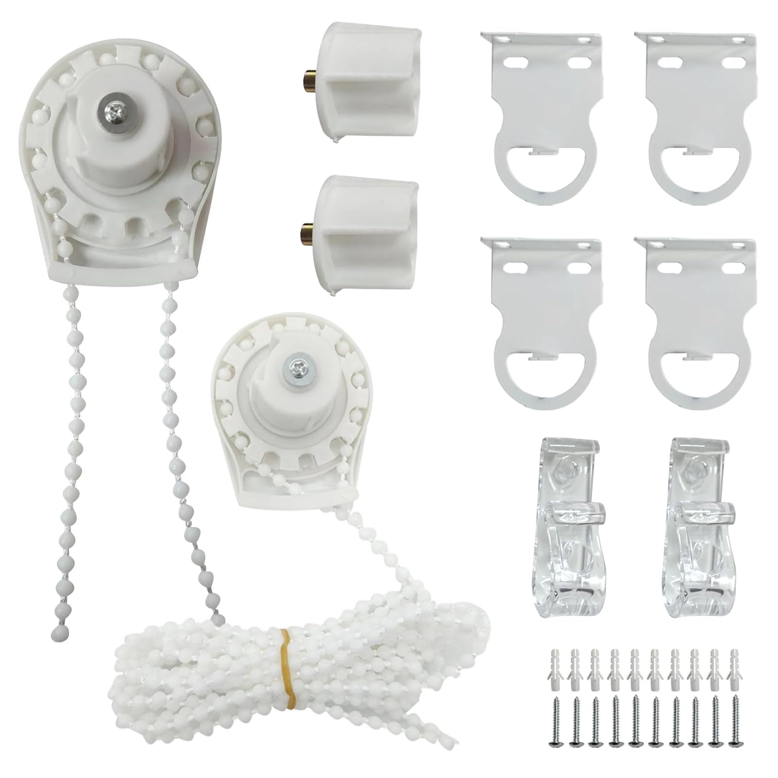 Photo 1 of 2 Set Roller Shade Accessory Set, Roller Blinds Connector Shades Clutch for 1.1"(28mm) Tube Fitting Parts Repair Kit Complete with Child Safty P-Clips and Transparent Handle