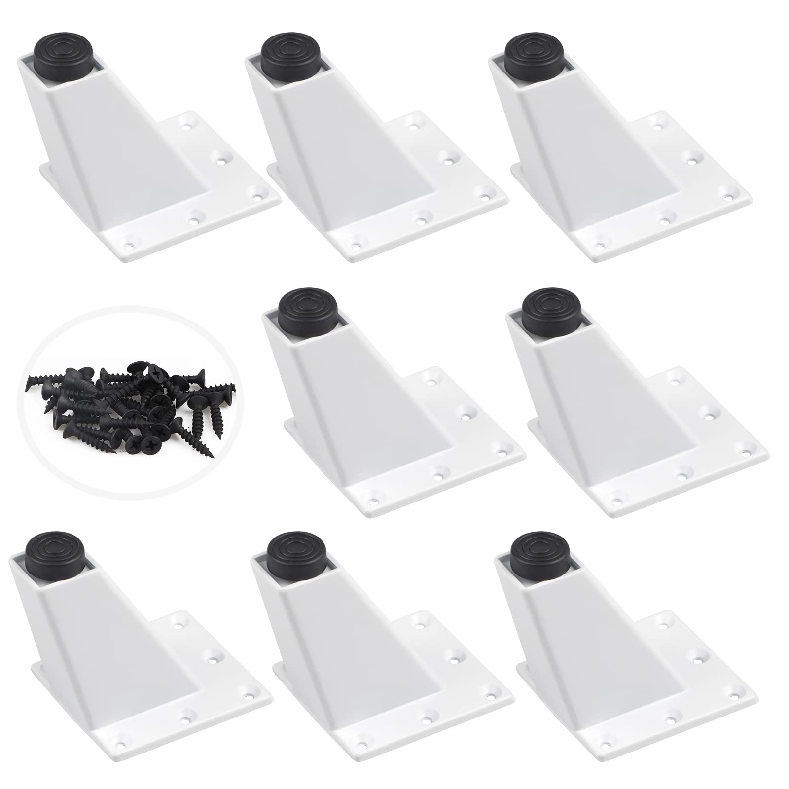DBREAKS 8 White Triangle Furniture Feet, 8 cm Sofa Legs, Cabinets, Kitchen Feet, Desk Legs, 200 kg Weight Capacity
