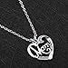 UEUC I LOVE YOU Mom Love Heart Necklace,925 Sterling Silver Rhinestone Necklace for Mom,Best Mom Necklace Gift for Mother