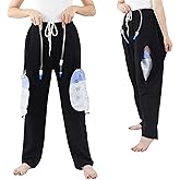 ALIALAVESTA Unisex Incontinence Care Pants,Catheter Trousers,Double Zippered Pockets Holding 2000ml Catheter Bags, Urine Bag Holder Trousers for Nephropathy Nephrostomy,Cystostomy,Eelderly(Black,XXL)
