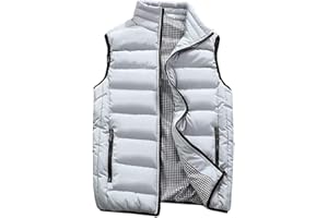 Feiairuike Men's Outdoor Casual Stand Collar Outwear Padded Vest Coats