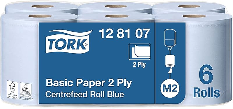 Tork Basic Centrefeed Wiping Paper Blue M2 6 x 150m 2-ply