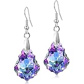 ANDPAI Unique Sparkly Multi-color Crystal Teardrop Dangle Drop Earrings Rainbow Crystal Geometry Earrings for Women Statement Chic Charm Jewelry Gifts