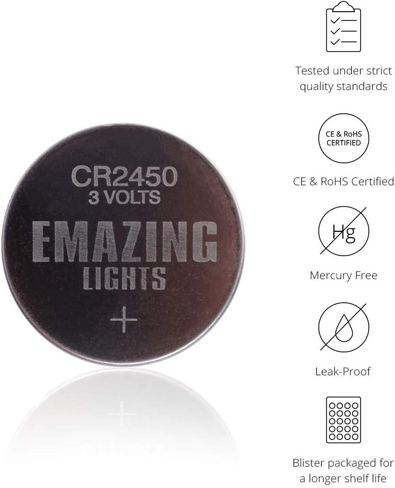 CR2450 Batteries 20 Pack 3V Lithium Button Cell Battery Pack EmazingLights: Health & Personal Care