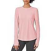 PINSPARK Soft Long Sleeve Workout Tops for Women Thumb Holes UV Sun Protection Quick Dry Golf Running Hiking Rash Shirts