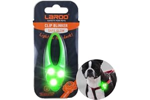 LaRoo Dog Lights for Night Walking, LED Dog Collar Lights for Nighttime, Clip On Light up Dogs Collar Walking Light (Green)
