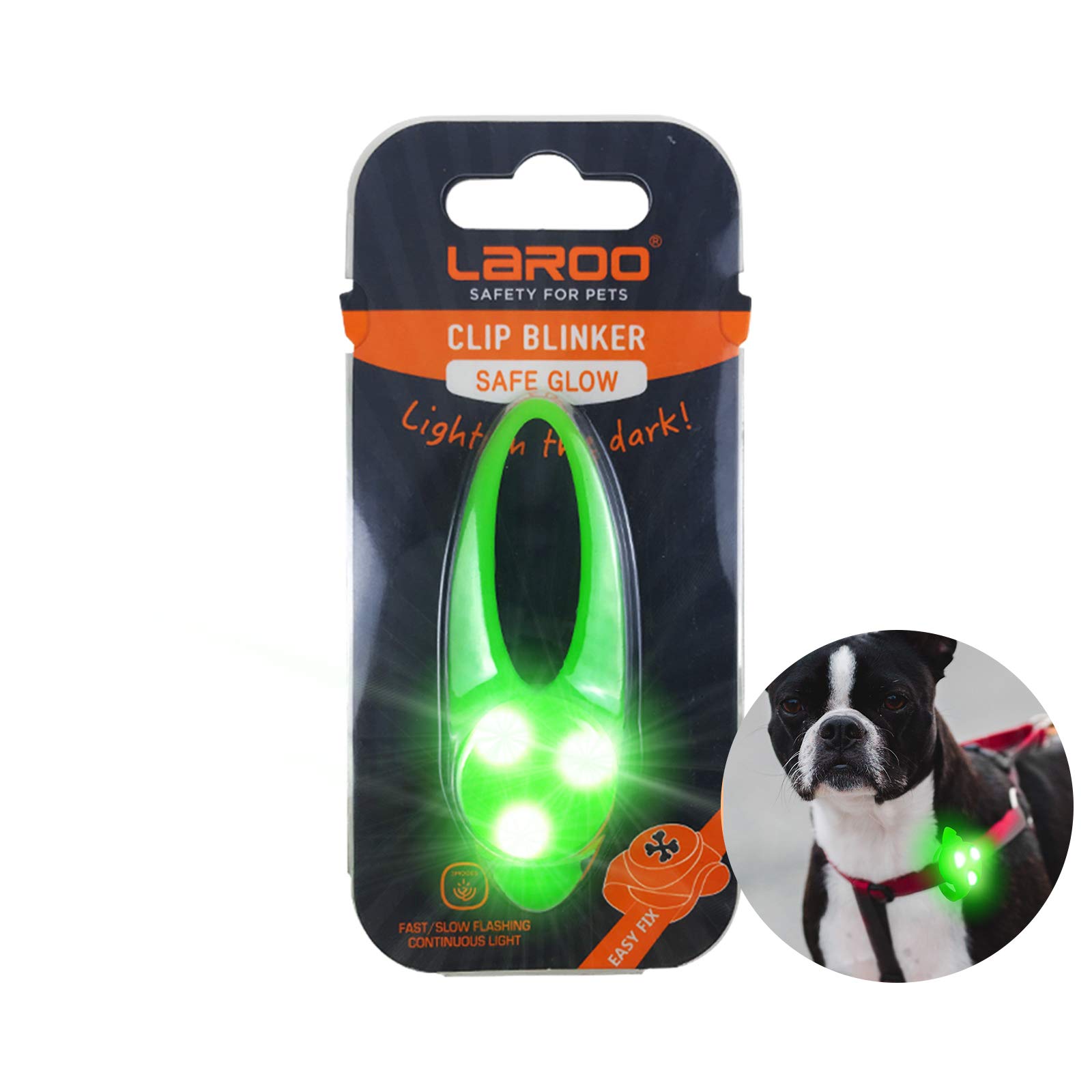 LaRoo Safety LED Light for Dogs, LED Pendant Keyring, Clip on Dog Collar Charms Blinker Light Waterproof Safety Light for Walking the Dog and Outdoor Sports…