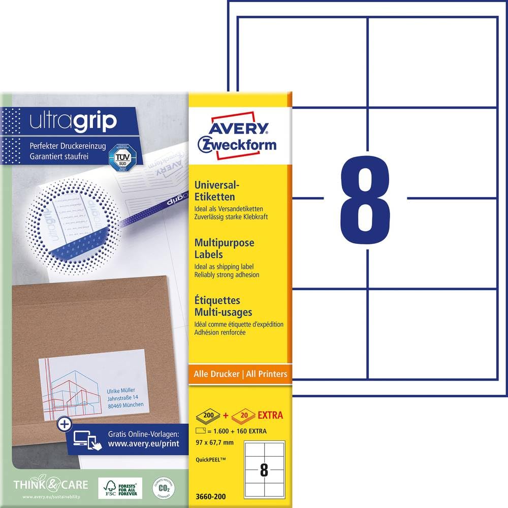 AVERY Zweckform Multi-Use Labels 97.0 x 67.7 mm White