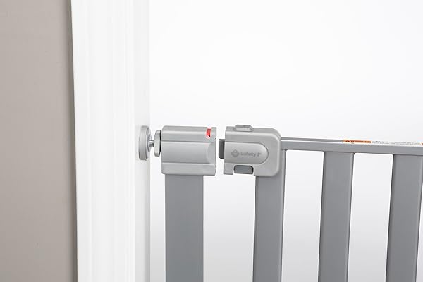 SAFETY 1ST WALK THROUGH BABY GATE WITH DOOR, ADJUSTABLE PRESSURE MOUNT LIFT, DOG GATES, FITS 29″-38″ WIDE, 1-PACK, SILVER