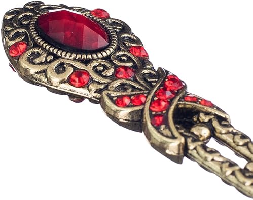 Amazon 赤 女性 レトロ クリスタル ヘアピン ジュエリー かんざし 簪 ピン コーム 通販