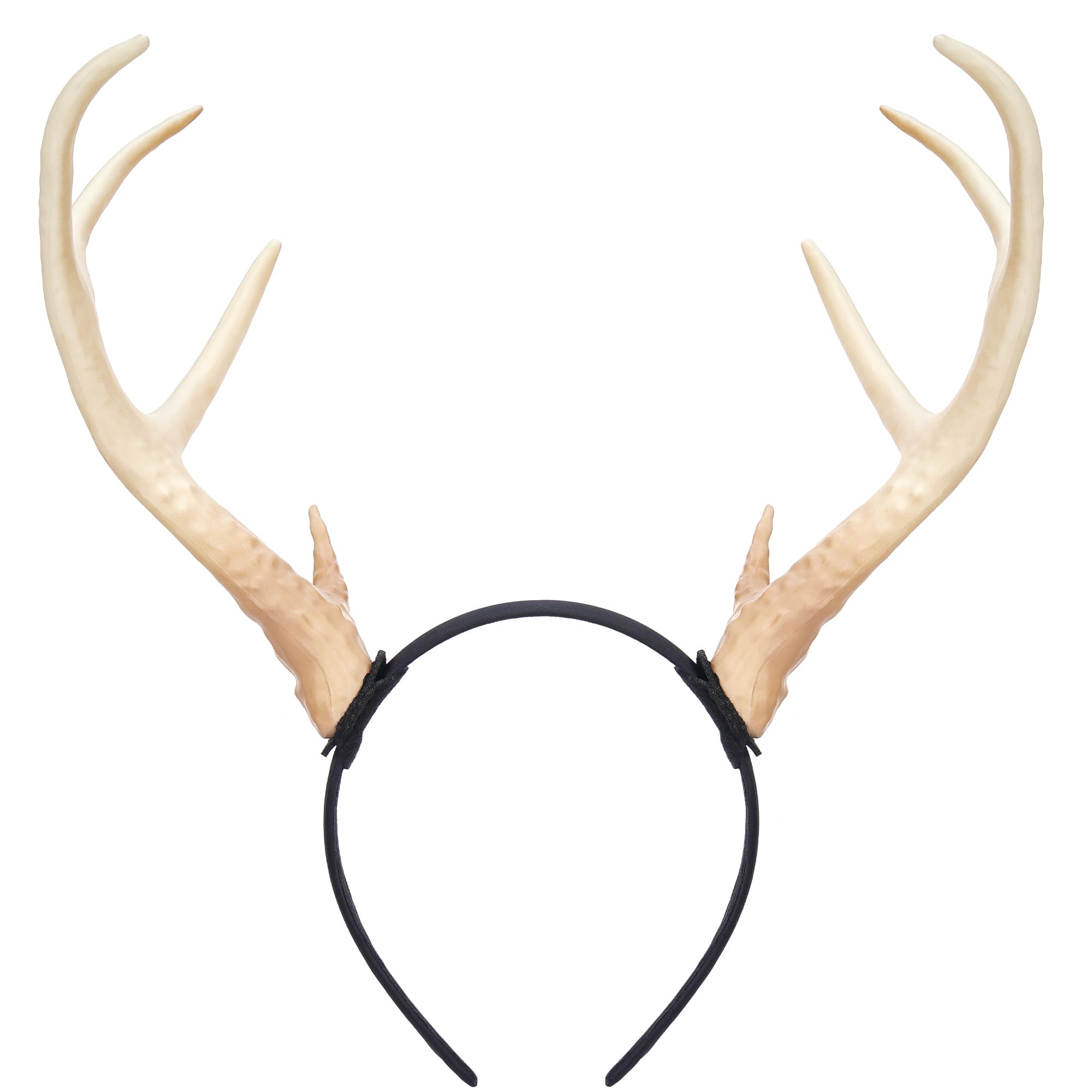 Photo 1 of MOSTORY Antler Headband for Adult - White Reindeer Antlers Headband for Cosplay Photo Shoot, Deer Horns Hairband for Holiday Party Reindeer Costume Renaissance Renfaire (Detachable)