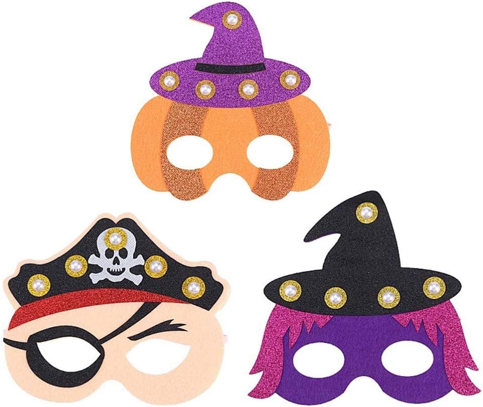 Amosfun 3Pcs LED Halloween Masks for Kids Felt Cosplay Mask Masquerade