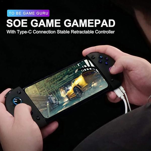 MANGGUO Panel de Juego con Controlador retrctil Estable de conexin Tipo C Controlador de Juego mvil 2 en 1 versin Tipo C con gatillos Controlador de Juego mvil telescpico para Android