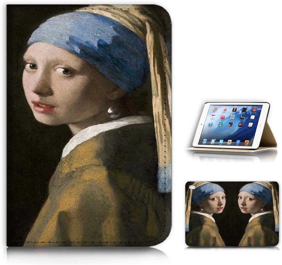 for iPad Mini, fit All ipad Mini 1 2 3 4 5 Generations, Fashion Designed Flip Case Cover, A23203 Painting Girl with Pearl Earring 23203