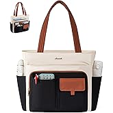 LOVEVOOK Laptop Bag for Women 15.6 Inch,Multi-pocket Teacher Tote Nurse Bag Work Tote Bag Computer Bags,Utility Large Purse Handbags with Laptop Compartments for Daily,College,Travel,Business,Office