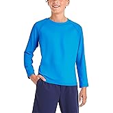 BRISIRA Boys Rash Guard UPF 50+ Cooling Kids Swim Shirt Long Sleeve SPF Sun Protection Quick Dry Fishing for Youth 6-16Y