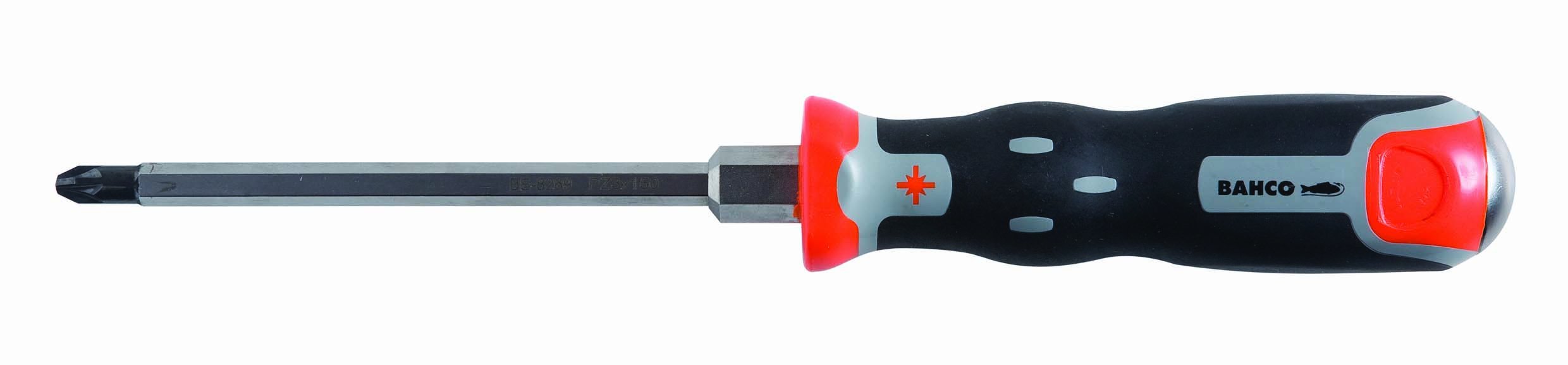 Bahco 040.002.125 Tekno+ Through Shank Pozidriv Tip Screwdriver, PZ2 x 125mm