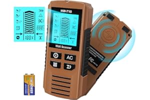 DELLER Stud Finder Wall Scanner, 5 in 1 Stud Detector with HD LCD Display, Stud Locator with Upgraded Smart Sensor Audio Alarm, Stud Sensor Beam Finders for Wall Wood Metal Studs AC Wire Joist Metal Pipe