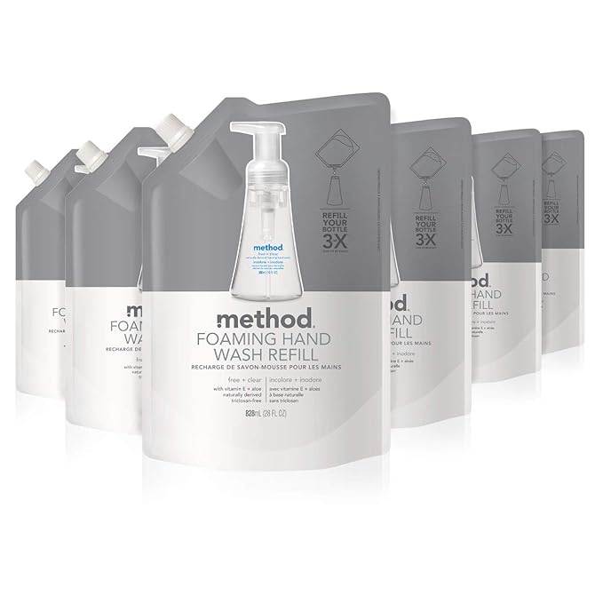 Method Foaming Hand Soap, Refill, Free + Clear, 28 Fl Oz