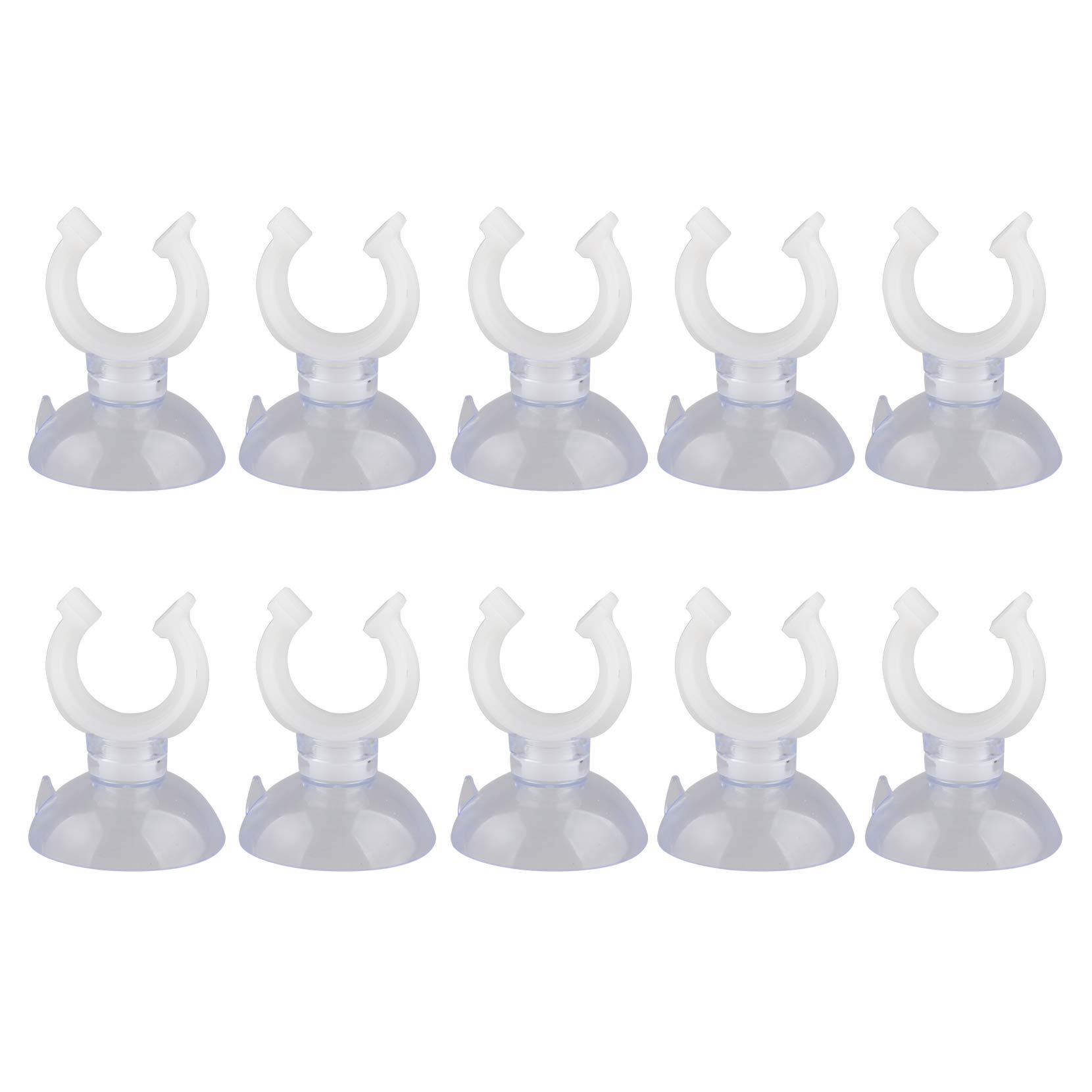 HALJIA 10PCS 15mm Aquarium Fish Tank Suction Cups Airline Hose Pump Air Line Tubing Holder Aquarium Suction Cup Clips Airline Tube Holders Clamps for Fish Tank White