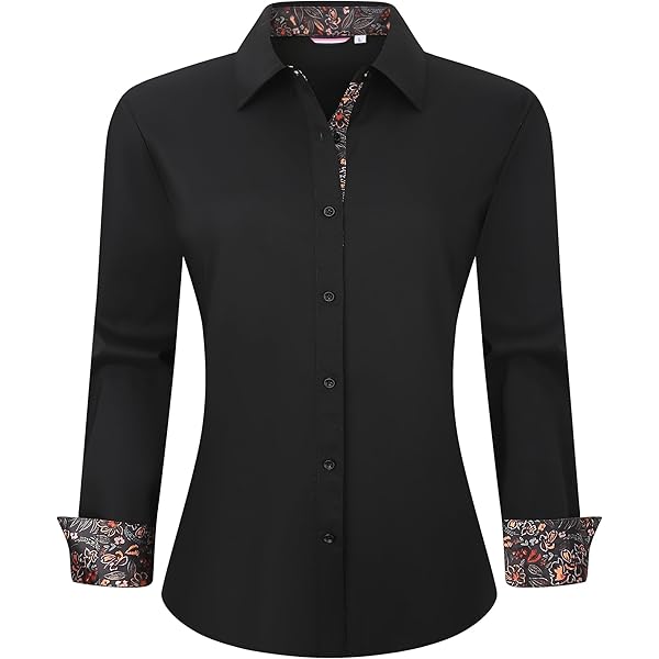 Amazon.com: Damipow Button Down Shirts for Women Dress Shirts Long Sleeve,Wrinkle  Freee Blouses for Women Work Shirt,Red Dot,S : Clothing, Shoes & Jewelry